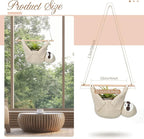 Eaasty Macrame Plant Hanger Crochet 4 Inch Sloth Hanging Planter Animal Wall Houseplant Holder for Indoor Outdoor Use Macrame Hanging Home Decoration for Sloth Lovers, Pot and Plant Not Included