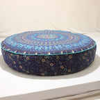 Indian Large Mandala Floor Pillow Comfortable Home Car Bed Sofa Large Mandala Floor Pillows Round Bohemian Meditation Cushion Cover Ottoman Pouf Cover Blue Color Round Pouf Cat Dog Bed