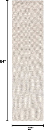 SAFAVIEH Natura Collection Runner Rug - 2'3" x 7' Runner, Grey & Ivory, Handmade Wool Blend, Textured Design, Ideal for Hallway, Bedroom, Foyer (NAT425F)