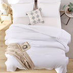 ROSGONIA Oversized King Comforter White, 3pcs(1 Boho Comforter & 2 Pillowcases) Soft Lightweight Oversized King Size Comforter Sets All Season Bedding