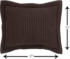 Better Trends Chenille Bedspreads Full/Double Size, Chocolate 100% Cotton Chenille Stripe Design Tufted Bedding Coverlet Soft Lightweight, 96"x110" with 2 Sham, 3 Pieces Set Jullian Collection