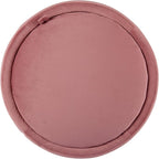 Spatial Order Storage Round Ottoman with Removable Lid (with Hidden Storage) | Spatial Order Home Décor | Upholstered Round Velvet Ottoman – Blush Pink Velvet