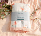 Little Jump Flamingo Baby Blanket - Silky Soft and Breathable Muslin Blankets Baby Girl Quilts- Large 47" x 47" - 2 Layers Toddler Bed Blanket (Flamingo)