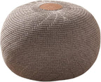 English Home Large Ottoman Foot Stool, Knitted Foot Rest, Round Pouf Chair, Modern Living Room Furniture Bean Bag, Room Decor, Bedroom Footstool, Boho Pouffe, Home Decor Poof, 20" W x 15" H, Brown