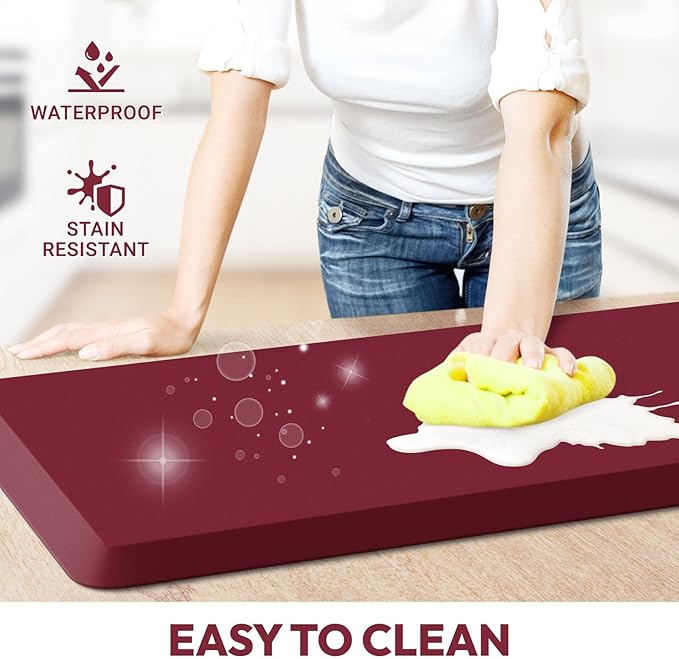 4/5 Inch Thick StepLively Kitchen Mats for Floor,Mat for Kitchen,Floor,Office,Sofa (17.3''x28'' Red)