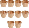 10pcs Small Woven Baskets Desktop Small Flower Pot Wicker Basket Succulent Planters Pencil Holder Portable Wicker Desk Organizer for Desktop Storage Garden Decor, 7.5x7.5x6cm