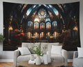 EMMTEEY Gothic Cathedral Tapestry for Men 60X50 Inch - Vintage Interior Wall Decoration Medieval Fantasy Backdrop for Bedroom Dorm