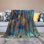 Boho Floral Throw Blanket Retro Mandala Flower Vintage Mystical Dream Style Theme Blanket for Sofa Bed Couch Chair Or Dorm 40"x50"