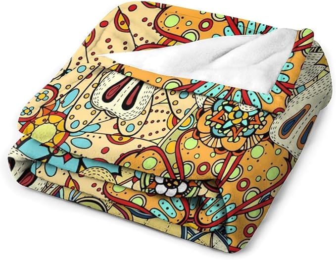 Boho Floral Throw Blanket Vintage Colorful Flowers Bohemian Print Mandala Blanket for Sofa Bed Couch Chair Or Dorm 40"x50"