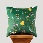 MUSSEL Dark Green Velvet Throw Pillow Covers 16x16 Pack of 2, Vintage Floral Pillow Covers, Mid Century Flower Plant Cushion Covers for Sofa Living Room Home Decor