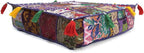 Mam Treasures Indian Bohemian Decorative Pillow Vintage Cushion Cover Patchwork Square Floor Pillow Cover Meditation Cushion Large Floor Pillow Indian Cushion (Purple, 22 X 22 X 5 Inch)