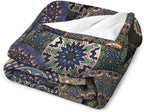 Indian Bohemian Throw Blanket Mandala Design Colorful Boho Floral Pattern Paisley Blanket for Sofa Bed Couch Chair Or Dorm 50"x60"