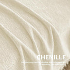 Couch Cover for Dogs, Boho Sofa Covers for 3 Cushion Couch, Chenille Sofa Slipcover for Pets Washable, L-Shape Sectional Couch Cover Soft Throw Blankets with Tassels(91x118,Cream)