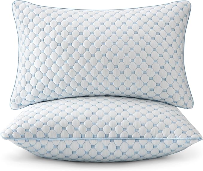 MIULEE Queen Size Bed Pillows, Memory Foam Cooling Set of 2 Decorative Throw Pillows,Adjustable Premium Stuffer for Sofa Couch Bed and Living Room