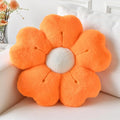 Flower Pillow, Flower Shaped Pillow Decorative Throw Pillows for Bed Couch, Cute Daisy Pillow Dorm Decor Floor Seating Cushion (Orange, 19.6 Inches)