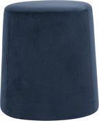 Spatial Order Organic Shape Ottoman (No Lid, Seat Only) | HomePop Home Décor | Round Pouf Foot Rest – Blue Velvet