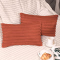 2 Pack 12x20 Pillow Cover Velvet Pillow Covers, Faux Fur Oblong Throw Pillow Covers for Living Room Decorations Throw Pillow Case, Throw Pillow Cover Cushion Cover for Home Sofa Bedroom Car, Rust