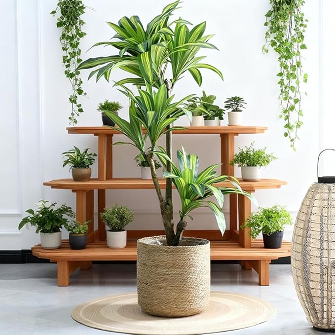 16 inch XLarge Seagrass Woven Planter Basket - Wicker Planter Basket with Plastic Film Insert for Indoor Plants, Large Monstera Pot, Woven Storage Basket, Boho Home Decor (XLarge)
