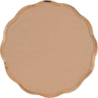Kate and Laurel Rahfy Boho Scalloped Round Rattan Mirror; 26 Inch Diameter; Natural Wood; Decorative Round Wavy Mirror with Authentic Rattan Frame for Boho Wall Decor