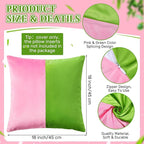 2 Pcs Pink Green Pillow Covers 18 x 18 Inch Soft Dutch Velvet Cushion Covers Witch and Princess Friendship Throw Pillowcase for Car Couch Sofa Bed Spring Easter Sorority Party Decorations