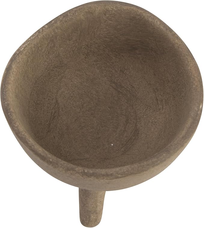 Creative Co-Op Round Terra-cotta Bowl with 3-Legs and Distressed Finish, Cream