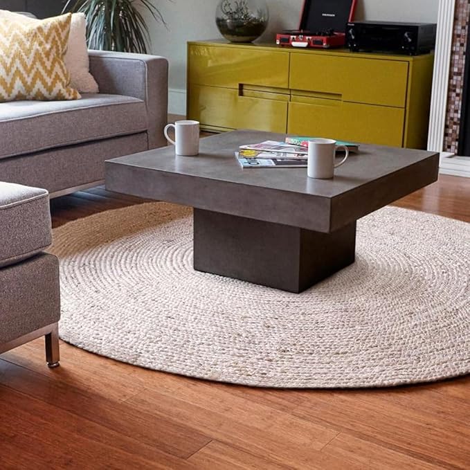 Premium Round Jute Rug 4ft - Handwoven 4 Foot Braided Ratan Rug for Living Room, Kitchen, Entryway & Bedroom | Natural Boho Decor