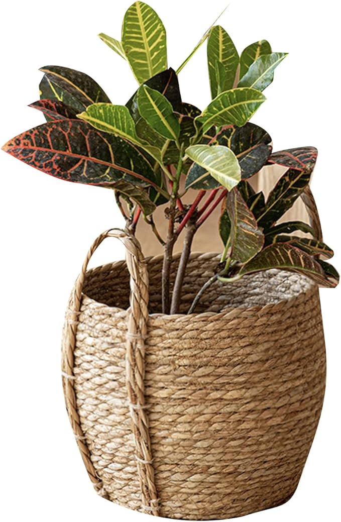 Plant Baskets Indoor,Basket Planter,Versatile Rattan Grass Woven Flower Planter,Plant Pot For Living Room Balcony Garden Decoration