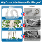 Macrame Plant Hangers 2 Pack Indoor Outdoor Hanging Planter Basket Handmade Rope Hanging Plant Holder for Indoor Outdoor Boho Home Decor 41 Inch, White