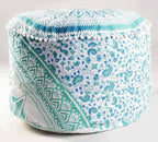 Indian Mandala Floor Pillow Pouf Cover Hippie Boho Cotton Ottoman Decorative Cushion Cover Meditation Seating Throw Decor Footstool Bohemian Pillow Sham