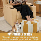 Louis Donné Unstuffed Pouf Ottoman Foot Rest Cover Waterproof Tech Fabric Small Ottoman with Storage Multifunctional Folding Pouf Cover for Living Room, Bedroom or Balcony ONLY Cover