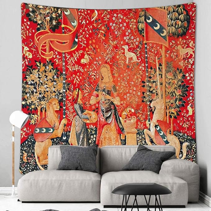 FEASRT Animal Tapestry European Royal Princess Tapestrys Medieval Bohemian Mandala Tapestry, 40x30 Inches Soft Flannelette, for Bedroom Living Room Dorm
