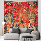 FEASRT Animal Tapestry European Royal Princess Tapestrys Medieval Bohemian Mandala Tapestry, 40x30 Inches Soft Flannelette, for Bedroom Living Room Dorm