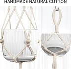 Macrame Plant Hanger - Fits 4 to 12 inches Pots for Indoor Outdoor, 44 Inch, 2 Pack, Ivory (POTS NOT Included)