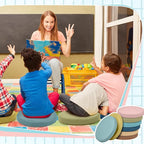 Juexica 8 Pcs Extra Thick Flexible Seating Floor Cushions Assorted Colored Floor Pillow Classroom Seat Cushions Soft Classroom Seating for Kids Learning Daycare School Chair(Advanced Color)