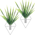 2 Pieces Wall Decor Hanging Planters with Artificial Plants Metal Hanging Vase Indoor Plants Holder Modern Boho Wall Art for Bathroom Bedroom Living Room Decor(Silver,Boston Fern)