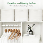 Cotton Rope Storage Basket, 15x10x9 Inches, Woven Basket for Shelves, Clothes, Towels, Books, and Laundry, White (1 Pack)