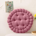 vctops Round Chair Pad Seat Cushion Solid Velvet Color Seat Pad Indoor Floor Cushion Super Soft Warm Chair Cushion Pad for Home Kitchen Dining Room Office (Coral,16")