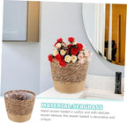 Healifty Seagrass Woven Planter Basket Large Brown Base Handcrafted Plant Container Boho Decor Storage Basket for Indoor Outdoor Plants Home Organization