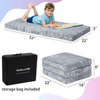 MeMoreCool Glow Dinosaur Foldable Floor Mattress for Kids, Trifold Nap Mat for Toddlers, Portable Daycare Sleeping Futon or Floor Bed, 57x22 Inch