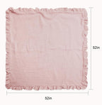 Muslin Ruffled Baby Blanket, Extra Large 52 x 52 Inches, Soft Breathable Cotton Crib Blanket for Newborn Infant Toddler (Sage-Ruffled, Printed)