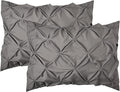 Elegant Comfort 2-Pack Sham Set Pinch Pleat Design, 1500 Premium Hotel Quality Microfiber, Stylish Design-Easy Care, Wrinkle and Stain Resistant, 2-Piece Sham Set, Pleated Standard/Queen, Grey
