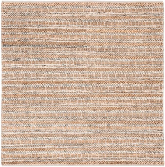 SAFAVIEH Area Rug 8x10 - Natura Collection - Large - Natural & Brown, Handmade Wool, Ideal for Living Room, Bedroom, Dining Space (NAT501T)