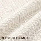 decorUhome Spring Cream White Chenille Throw Pillow Covers 16x16 Set of 2 Textured Soft Cozy Slubby Couch Pillow Covers Modern Farmhouse Boho Decorative Pillow Cases for Bed Sofa Living Room
