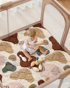 Blissful Diary Baby Play Mats for Floor, 50x50 Crawling Mat for Playpen, Thicken Soft Padding Foam Playmats for Babies and Toddlers Infants, Foldable and Machine Washable, Boho Design