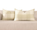 CARRIE HOME Beige Cream Buffalo Plaid Lumbar Pillow Covers 12x20 Set of 2 Neutral Checkered Pillow Covers 12 x 20 Outdoor Farmhouse Lumbar Pillow Covers for Couch, Sofa and Patio
