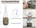 Melphoe 2 Pack Self Watering Hanging Planters Indoor Flower Pots, 6.5 Inch Outdoor Hanging Plant Pot Basket, Plant Hanger with 3Hooks Drainage Holes for Garden Home (Gray)