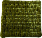 vctops Luxury Velvet Square Chair Pad Thin Soft and Comfy Chair Cushion Tufted Indoor Seat Cushion Pillow Tatami (Green,17"x17")