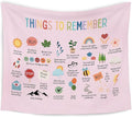 WARDOS Mental Health Pink Tapestry, Things to Remember Inspirational Tapestry Wall Hanging, Positive Affirmation Psychology Wall Blanket Decor for Therapy Calming Office Classroom, 50x60 Inch