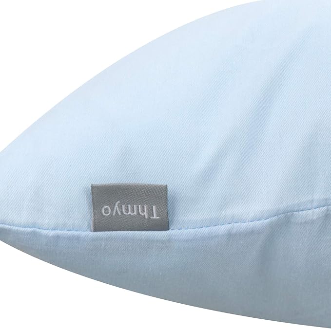 4-Pack 100% Cotton Lumbar Comfortable Solid Decorative Throw Pillow Case,Thmyo Rectangle Cushion Cover Pillowcase Sublimation Blank Pillow Covers DIY Throw Pillowcase(12x20inch/30x50cm, Light Blue)