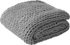 Madison Park Casual Acrylic Chunky Twice Knit Throw with Charcoal MP50-7315
